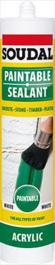 SEALANT ACRYLIC PAINTABLE SOUDAL WHITE 270ML