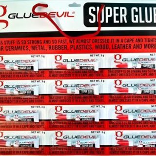 ADHESIVE SUPERGLUE CARD OF 12 X 3GR GLUE DEVIL