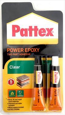 ADHESIVE EPOXY PATTEX CLEAR REPAIR 22ML CARD N3
