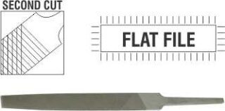 FILE AFILE FLAT 2ND CUT 100MM BULK
