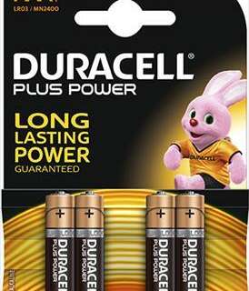 BATTERY DURACELL PLUS ELEC AAA 4 S 1.5V MN2400K4