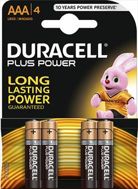 BATTERY DURACELL PLUS ELEC AAA 4 S 1.5V MN2400K4