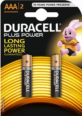 BATTERY DURACELL PLUS ELEC  AAA 2 S 1.5V MN2400B2
