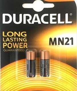 BATTERY DURACELL PLUS REMOTE 12V PKT2 MN21