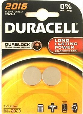 BATTERY DURACELL LITHIUM COINS CR2016 2 S DURO07
