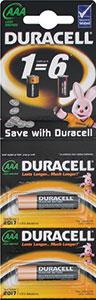 BATTERY DURACELL COPPER BLACK AAA 6 S PERF CARD DURO67