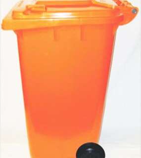 Refuse Bin 240Ltr-On Wheels-Orange (Min 5 Asst)