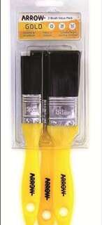 Paint Brush Set Gold 3Pce 25/38/50Mm