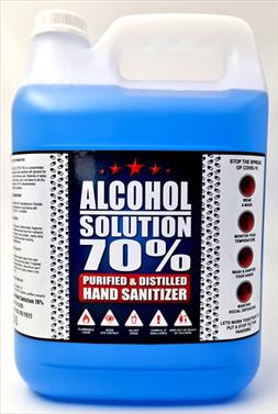 RSA HAND SANITISER LIQUID 70% ALCHOHOL 5LT