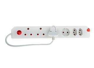 MULTIPLUG  6WAY 3X16A 2X5A 1XSCH WHITE