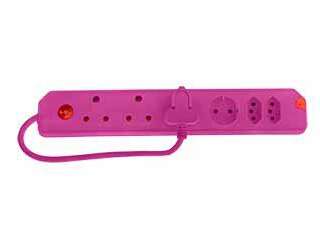 MULTIPLUG  6WAY 3X16A 2X5A 1XSCH PINK