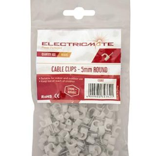 CABLE SADDLE ROUND  5MM P/100  E/MATE