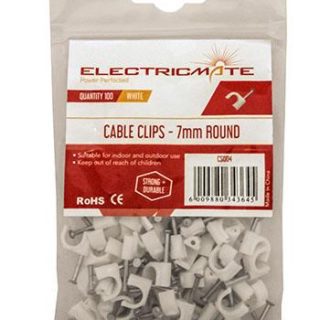 CABLE SADDLE ROUND  7MM P/100  E/MATE