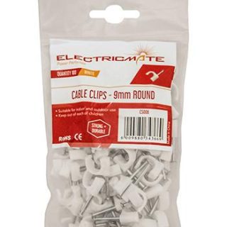 CABLE SADDLE ROUND  9MM P/100  E/MATE