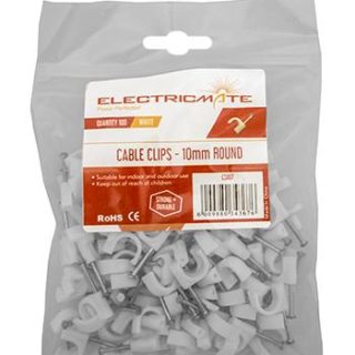 CABLE SADDLE ROUND 10MM P/100  E/MATE