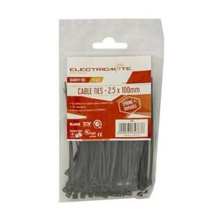 CABLE TIES E/MATE BLACK 100X2.5MM P/100
