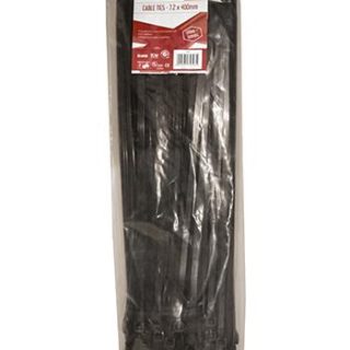 CABLE TIES E/MATE BLACK 400X7.2MM P/100