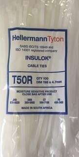 CABLE TIES WHITE 198MM*4.7MM PACK 100 T50R