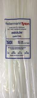 CABLE TIES WHITE 305MM*4.7MM PACK 100 T50I