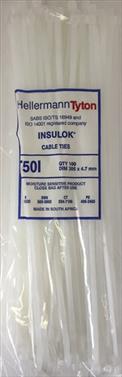 CABLE TIES WHITE 305MM*4.7MM PACK 100 T50I