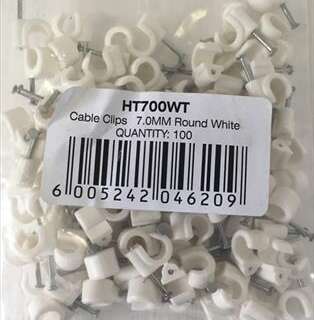 CABLE CLIPS PVC ROUND  7MM BOX 100