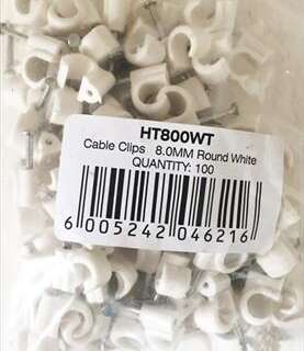 CABLE CLIPS PVC ROUND  8MM BOX 100