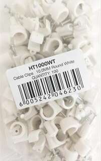 CABLE CLIPS PVC ROUND 10MM BOX OF 100