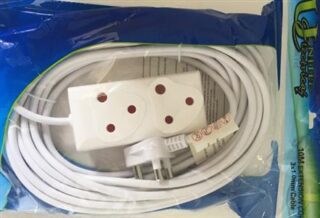 EXTENSION CORD WHITE 10MTX10AMP (2X3 PIN) EXT010
