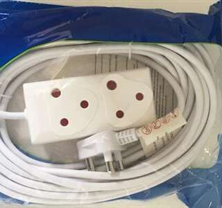 EXTENSION CORD WHITE 10MTX10AMP (2X3 PIN) EXT010