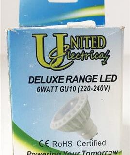 GLOBE DOWNLIGHT LED DELUX 6W 230V COOL/W GU10 350LM 30000HRS