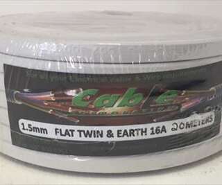 Wire Flat Twin Prepack White 2+E 1.5Mm X 20Met