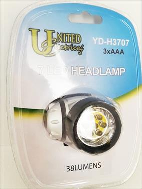 TORCH HEAD LAMP 7LED 38 LUMENS 3AAA YDH3707