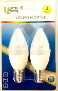 Globe Candle Led Twin Pack Es 3W Cool White