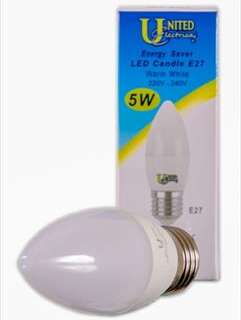Globe Candle Led E27 Es 5W Non Dim Warm/W 20000H