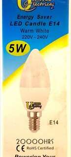 Globe Candle Led  E14 Ess 5W Non Dim Warm/W 20000H