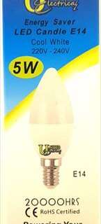 Globe Candle Led  E14 Ess 5W Non Dim Cool/W 20000H