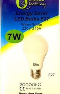 Globe Standard Bulb Led Es E27 7W Warm/W 20000H Non Dim