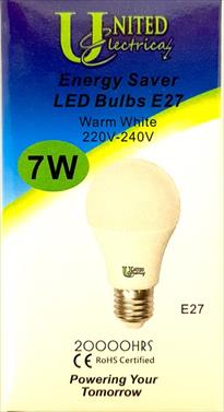 Globe Standard Bulb Led Es E27 7W Warm/W 20000H Non Dim
