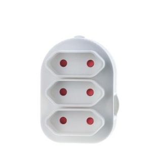 ADAPTOR TRIPLE EURO WHITE E/MATE