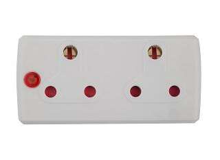 ADAPTOR 2X16A WHITE E/MATE