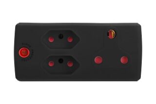ADAPTOR 1X16A+2X5A BLACK E/MATE