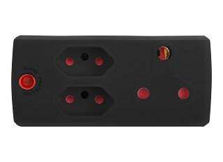 ADAPTOR 1X16A+2X5A BLACK E/MATE