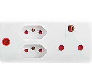 ADAPTOR 1X16A+2X5A WHITE E/MATE