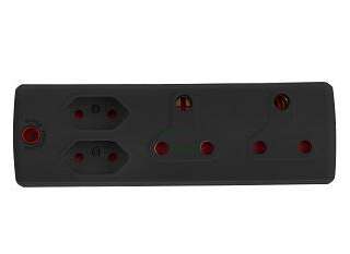 ADAPTOR 2X16A+2X5A BLACK E/MATE