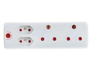 ADAPTOR 2X16A+2X5A WHITE+SURGE E/MATE
