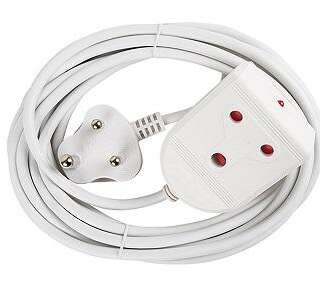 EXTENSION LEAD 16A  5M WHITE E/MATE