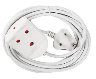 EXTENSION LEAD 10A  5M WHITE E/MATE