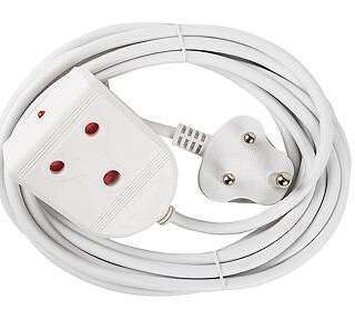 EXTENSION LEAD 10A  5M WHITE E/MATE