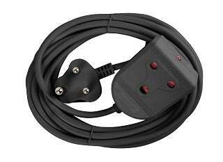 EXTENSION LEAD 10A  5M BLACK E/MATE