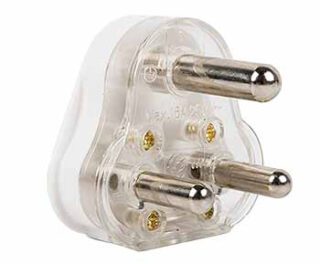PLUG TOP 16A HOLLOW PIN WHITE E/MATE